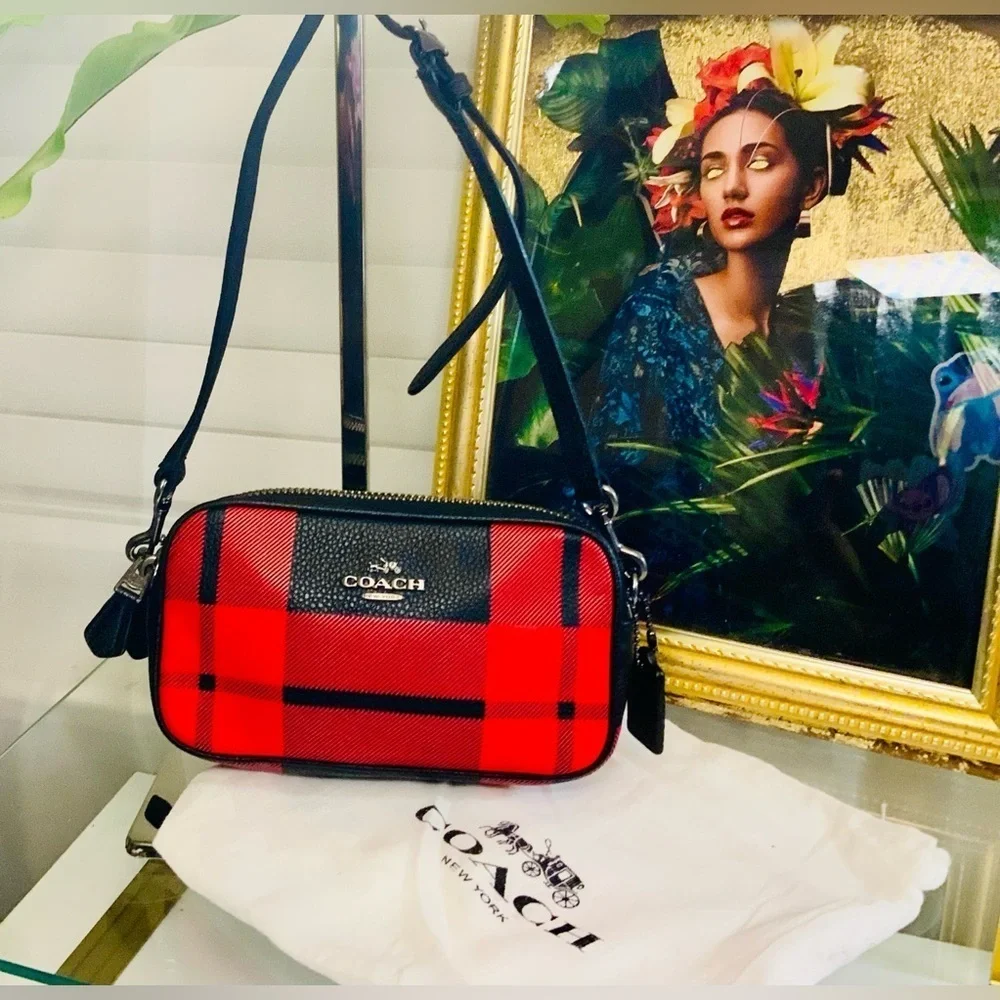 Coach Jamie Camera Bag w/Tartan Paid & Coach Dust Bag